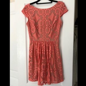 Coral lace sundress size 5/6